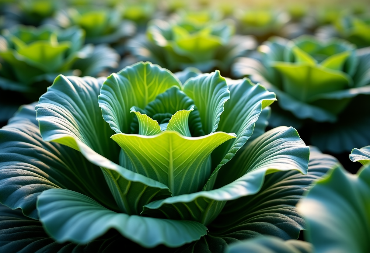 Cavolo fresco ricco di nutrienti e benefici