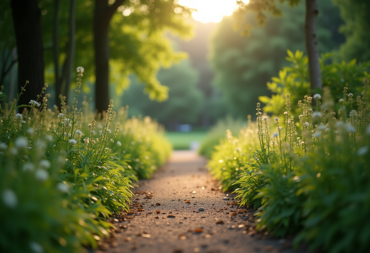 Persona che cammina in un parco per migliorare salute