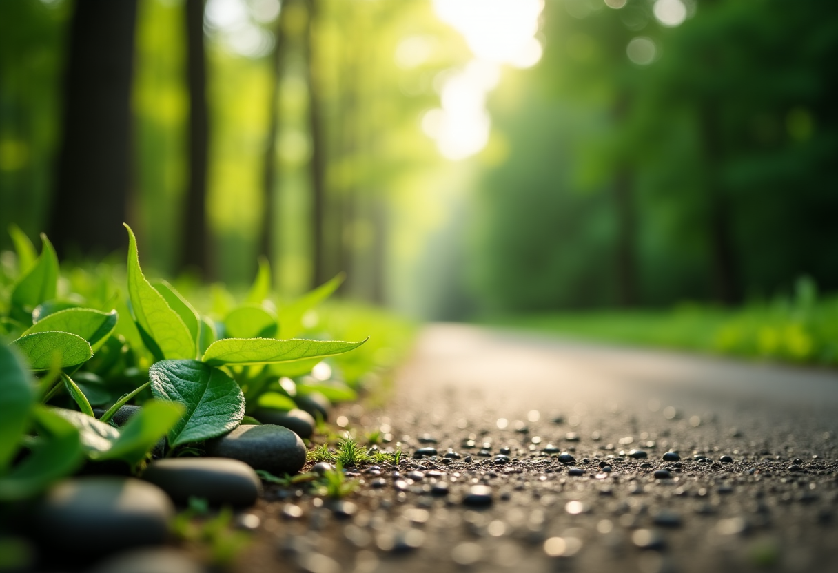 Uomo che cammina in un parco per migliorare salute