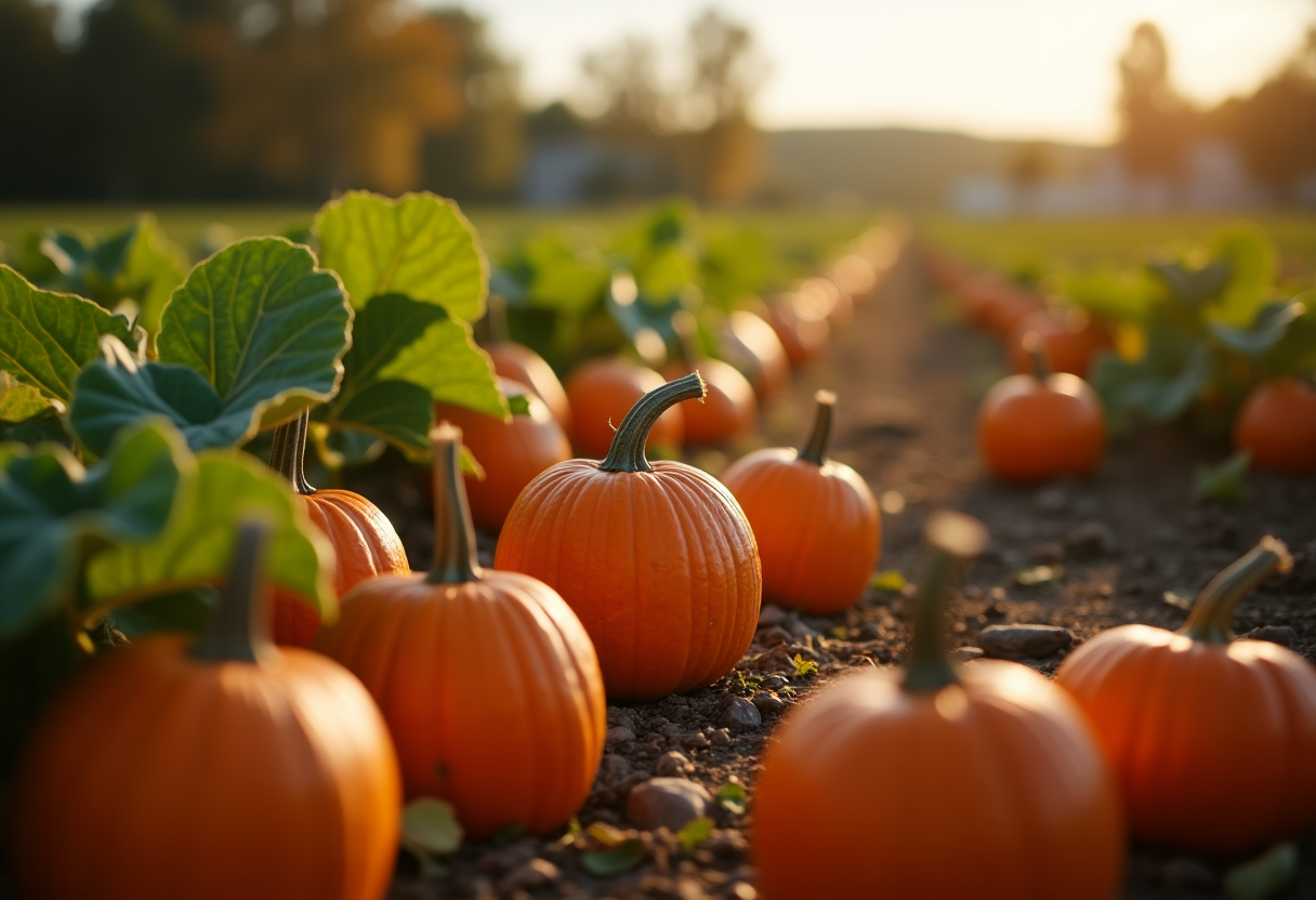 Zucca fresca e colorata, simbolo dell'autunno e della salute