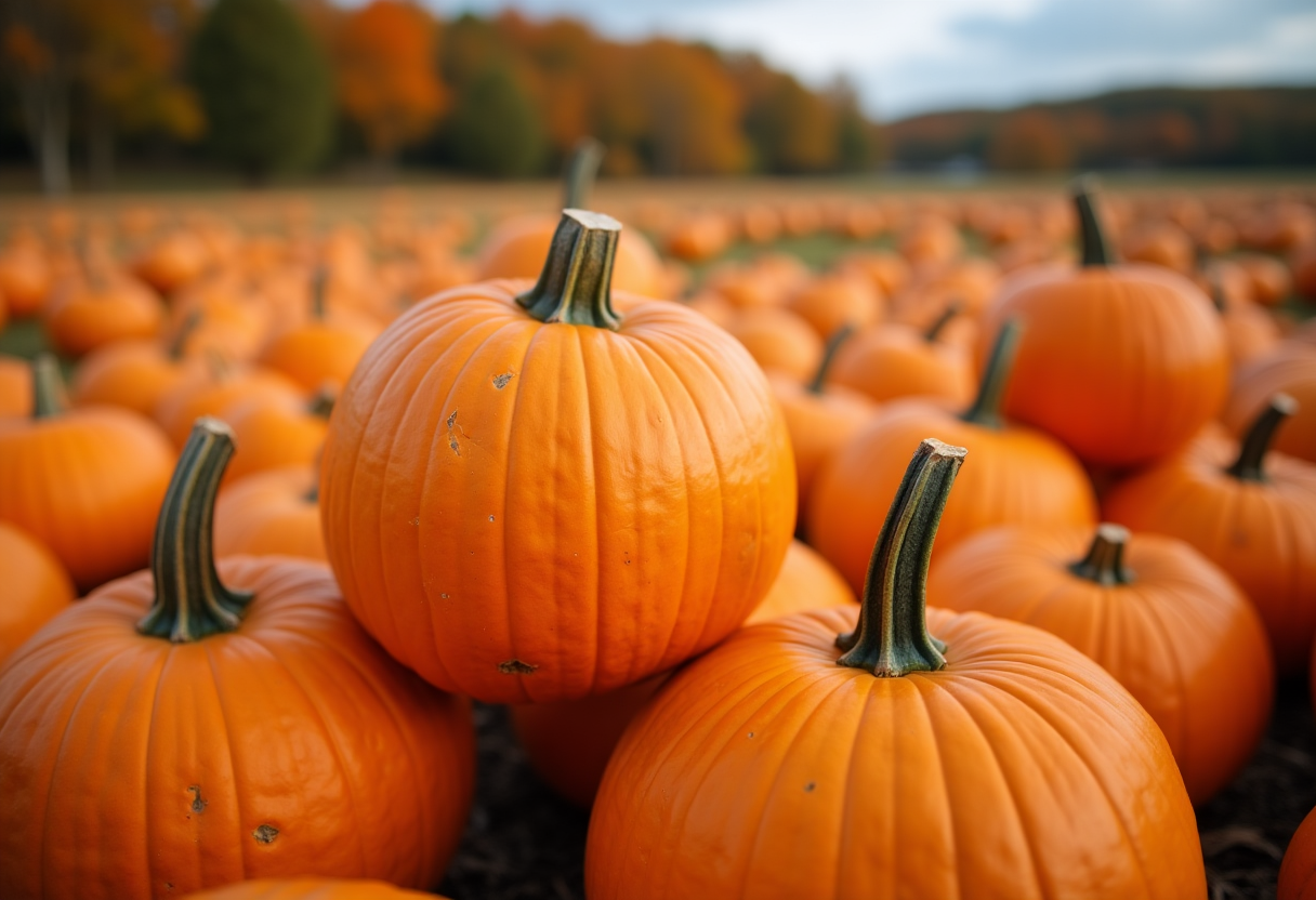 Zucca fresca e sana, simbolo dell'autunno e del benessere