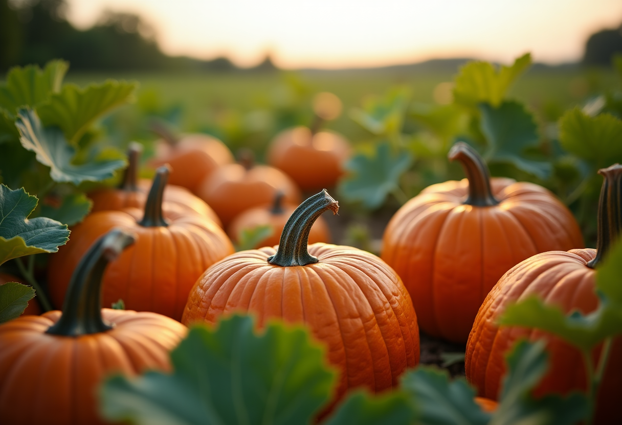 Zucca fresca e colorata, simbolo di salute e cucina