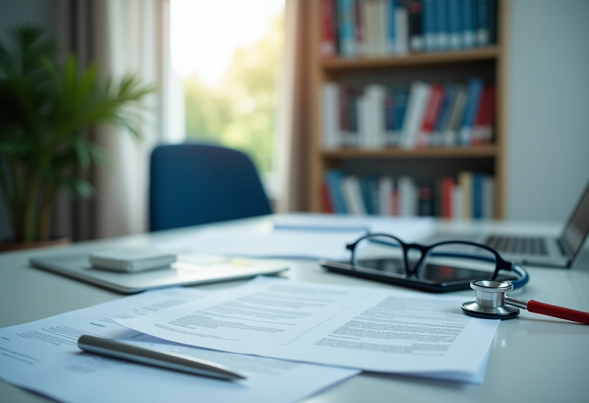 Un medico che consulta un paziente in uno studio