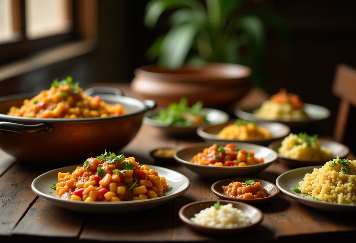 Piatto tipico della cucina sudanese con ingredienti freschi