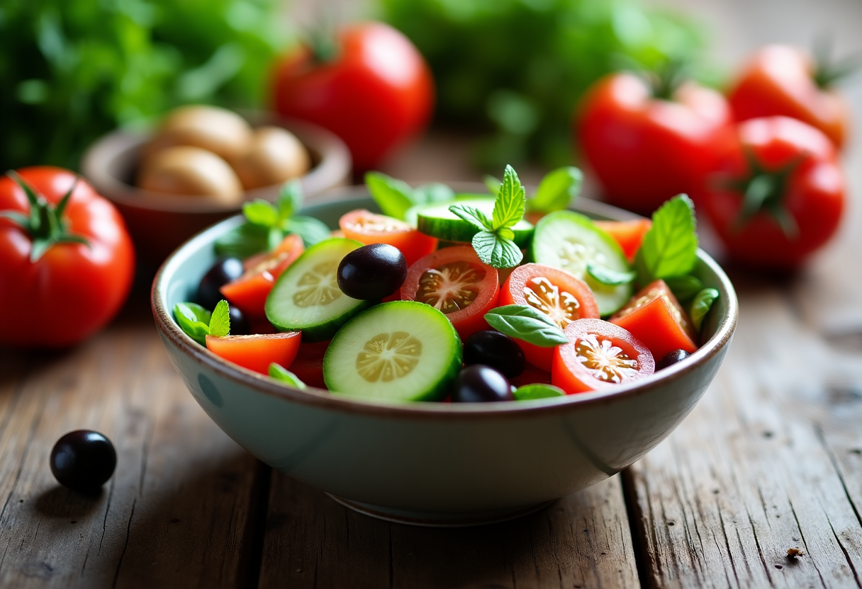 Piatto sano per diabetici con verdure e cereali integrali