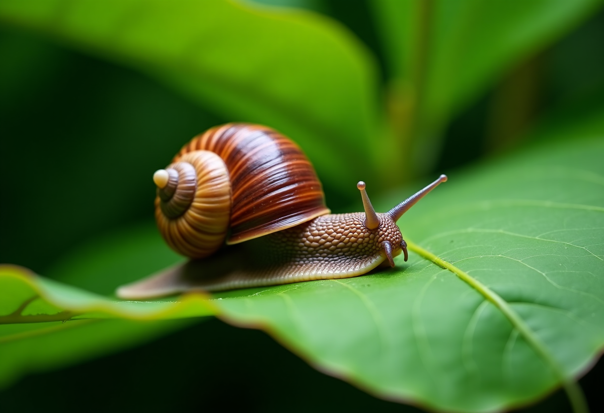 Lumaca gigante in un habitat naturale