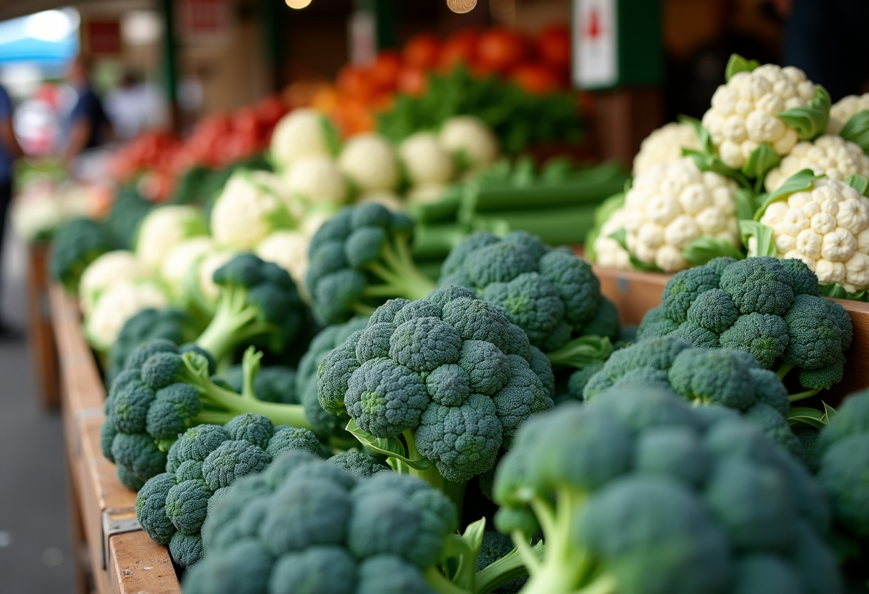 Verdure crucifere come broccoli e cavolfiori