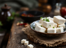 Piatto di mapo tofu con salsa piccante e tofu morbido